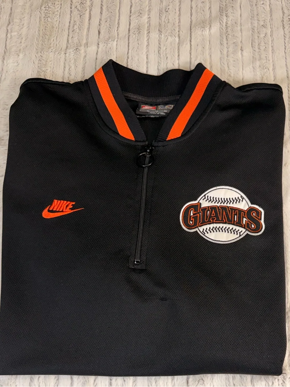 Nike Cooperstown Giants Will Clark #22 Quarter Zip Jersey XL